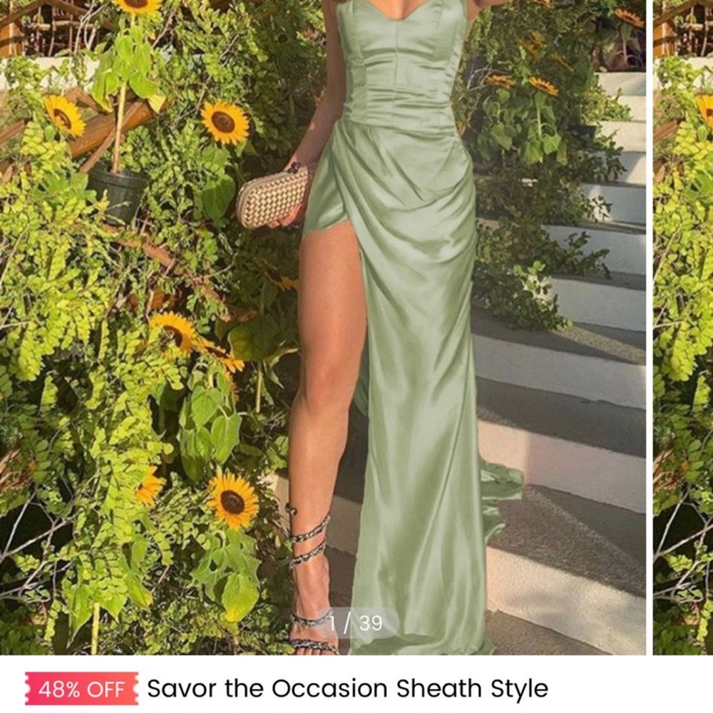 Elegant Green Sheath Dress
